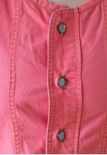 Bright salmon pink sleeveles denim dress