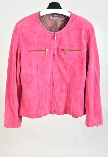 Vintage 00s suede leather jacket in pink